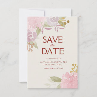 Carte de réponse de mariage à thème jardin classiq