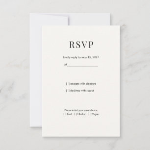 Carte de réponse de mariage à typographie moderne