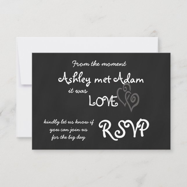 Carte de réponse de mariage amour romantique | Tab (Devant)