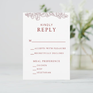 Carte de réponse de mariage Anthurium