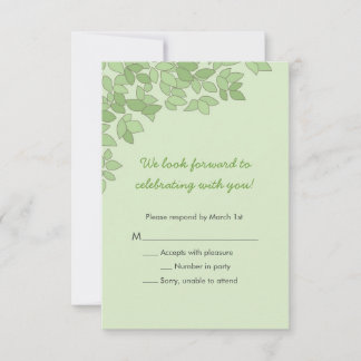 Carte de réponse de mariage Arbre Vert