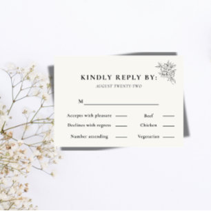 Carte de réponse de mariage Art Déco Gatsby des an