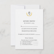 Carte de réponse de mariage au blason de cheval éq