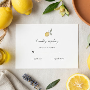 Carte de réponse de mariage au citron   Côte amalf