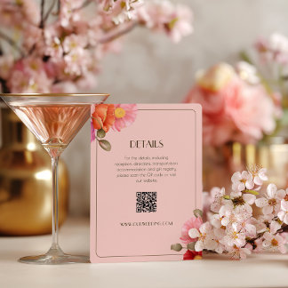 Carte de réponse de mariage au coquelicot aquarell