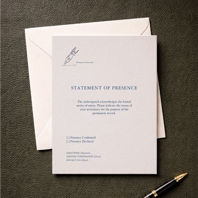 Carte de réponse de mariage au registre de cérémon (Civil Ceremony RSVP)