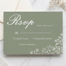Carte de réponse de mariage aux fleurs sauvages ve