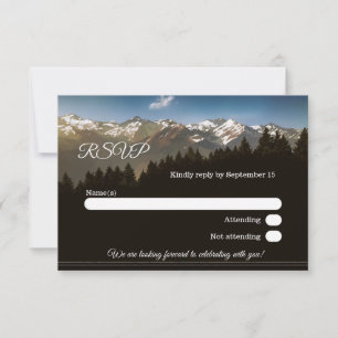 Carte de réponse de mariage aux montagnes peintes