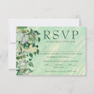 Carte de réponse de mariage aux roses de Van Gogh
