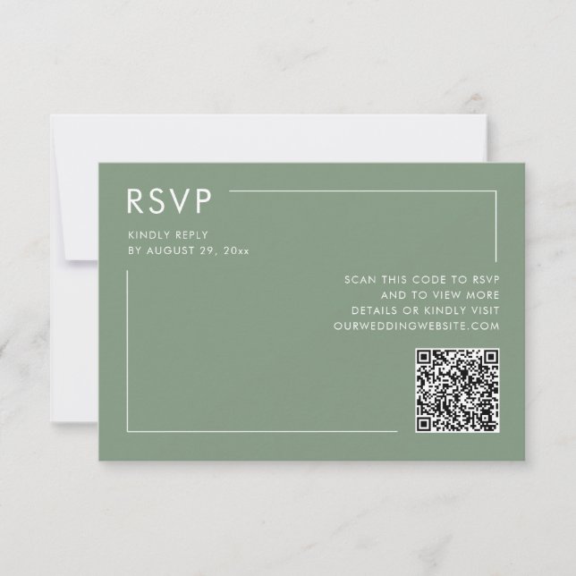 Carte de réponse de mariage avec code QR de photo  (Devant)
