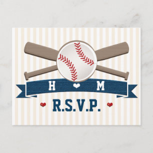 Carte de réponse de mariage avec un baseball perso