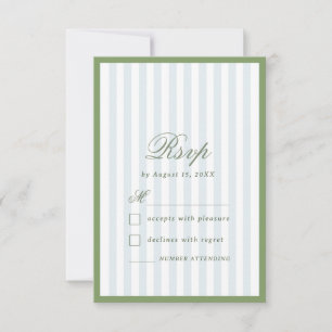 Carte de réponse de mariage bleu côtier avec rayur