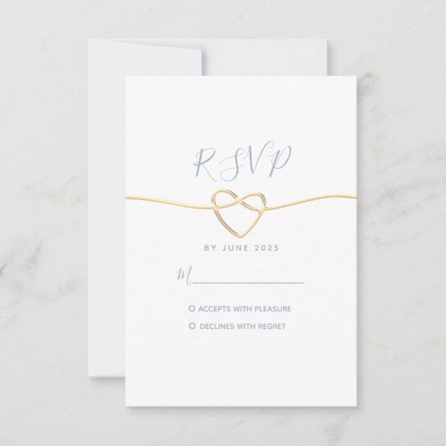 Carte de réponse de mariage bleu poussiéreux minim (Devant)