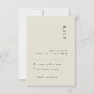 Carte de réponse de mariage bohème beige minimalis
