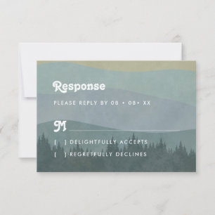 Carte de réponse de mariage bohème Blue Mountains