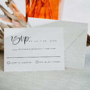 Carte de réponse de mariage bohème minimaliste JOL