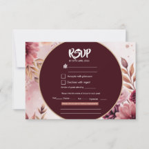 Carte de réponse de mariage Boho Dreams Floral Ele