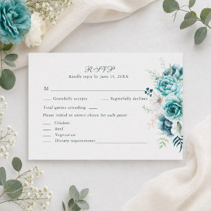 Carte de réponse de mariage botanique à la fleur s