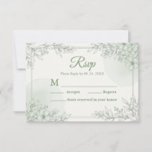Carte de réponse de mariage botanique aquarelle ve