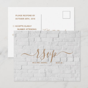 Carte de réponse de mariage   Carte postale en bri