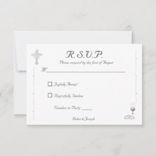 Carte de réponse de mariage catholique Nuptial Gra