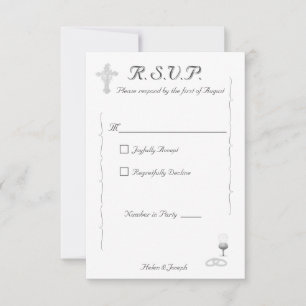 Carte de réponse de mariage catholique Nuptial Gra