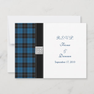 Carte de réponse de mariage celtique tartan de cha