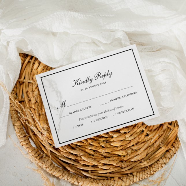 carte de réponse de mariage choix de repas cadre c (Créateur téléchargé)