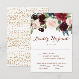 Carte de réponse de mariage citrouille d'automne