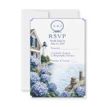 Carte de réponse de mariage de cottage de Cape Cod