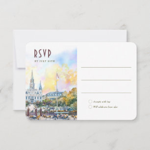 Carte de réponse de mariage de destination La Nouv
