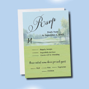 Carte de réponse de mariage de golf avec code QR f