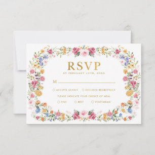 Carte de réponse de mariage de jardin floral lumin