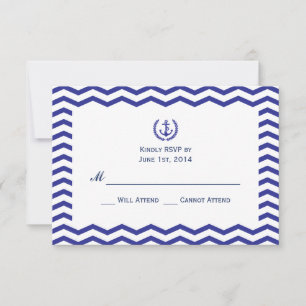Carte de réponse de mariage de la marine nautique