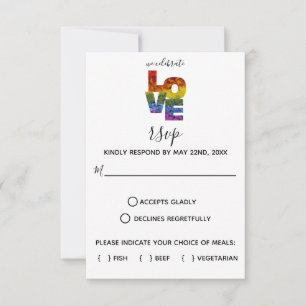 Carte de réponse de mariage de même sexe LOVE Flow