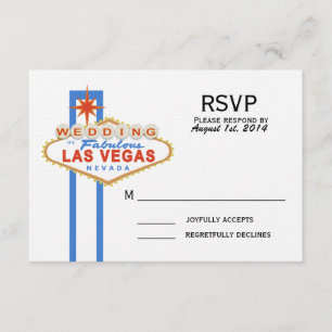 Carte de réponse de mariage de signe de Las Vegas