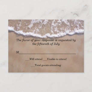 Carte de réponse de mariage de thème de plage