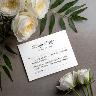 Carte de réponse de mariage décontractée et mignon