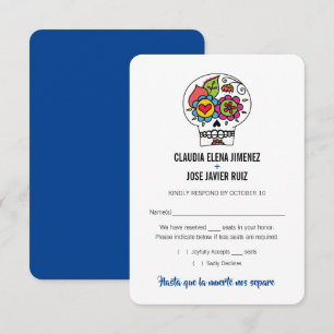 Carte de réponse de mariage Dia de los Muertos