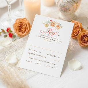 Carte de réponse de mariage élégant et fantaisiste