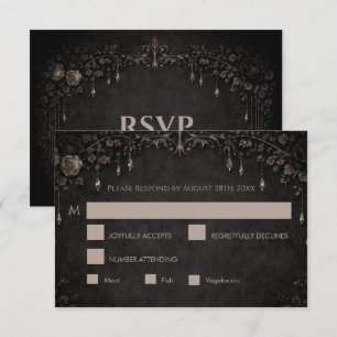 Carte de réponse de mariage élégant gothique Hallo