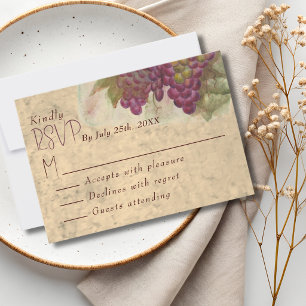 Carte de réponse de mariage élégant rustique au pa