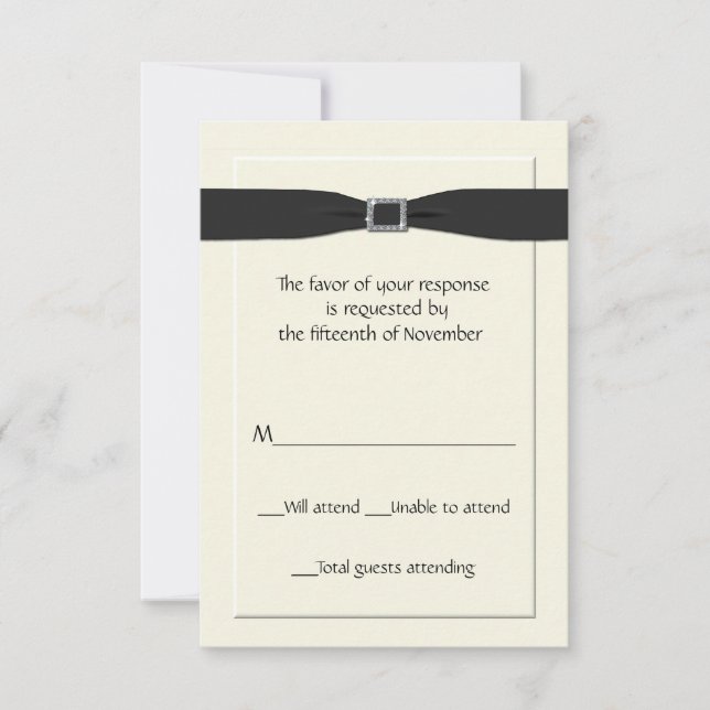 Carte de réponse de mariage élégante (Devant)