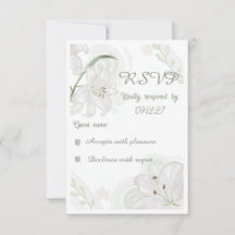 Carte de réponse de mariage élégante à la main ave