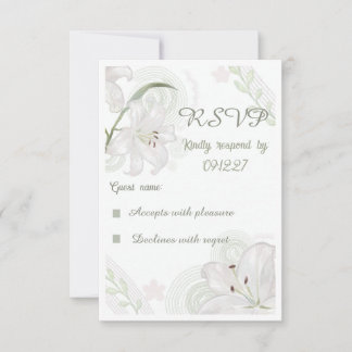 Carte de réponse de mariage élégante à la main ave