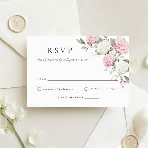 Carte de réponse de mariage élégante aux fleurs ro