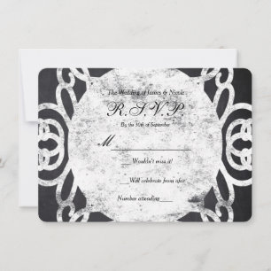 Carte de réponse de mariage élégante avec cadre vi