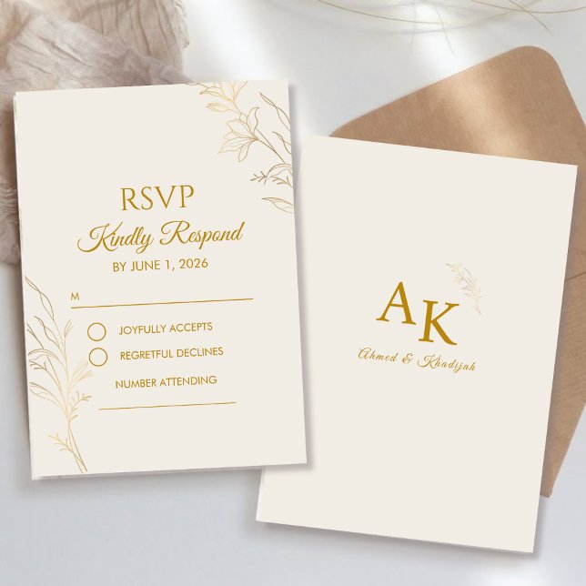 Carte de réponse de mariage élégante avec code QR  (Créateur téléchargé)