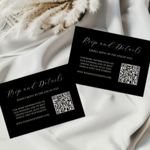 Carte de réponse de mariage élégante avec code QR 