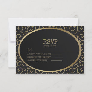 Carte de réponse de mariage élégante avec des tour